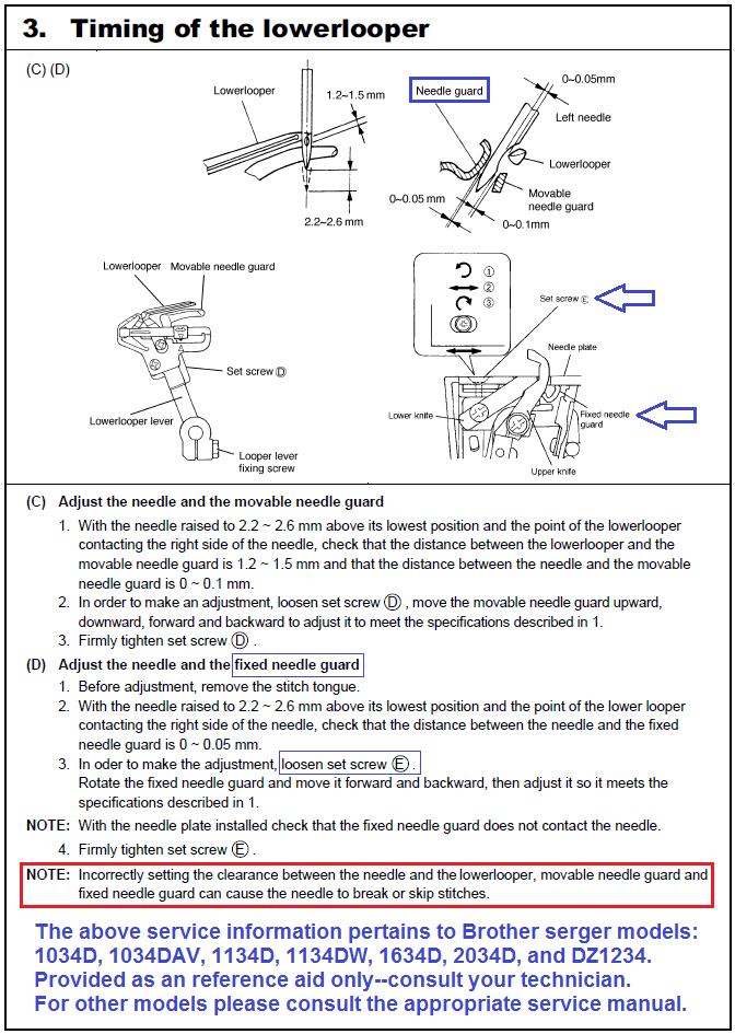 Needleplate diagram for timing adjustment image