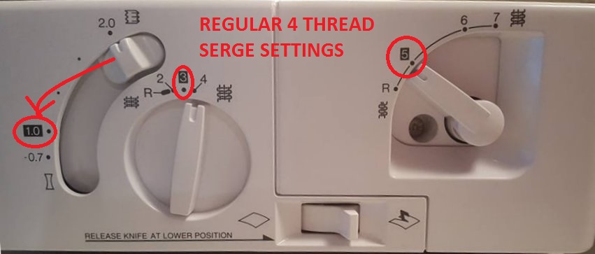 Serger differential settings label image